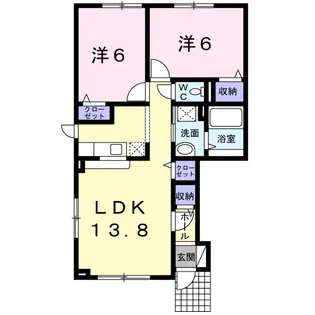 メゾン ド クラヴィア【1階】の間取り