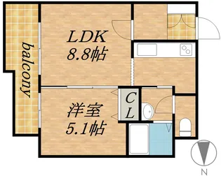 FRAN SEJOUR山鼻【00201号室】の間取り