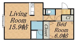 ディチャタウンD1【202号室】の間取り