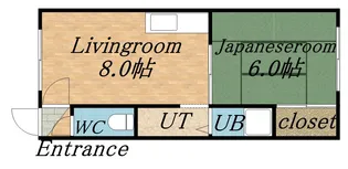 コーポ道下【202号室】の間取り