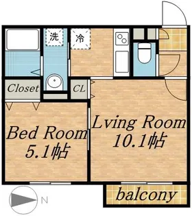 セルバテール南15条【0303号室】の間取り