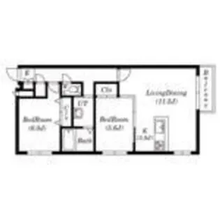 サクラディア苗穂【302号室号室】の間取り