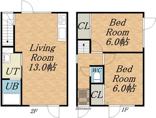 北海道札幌市北区屯田三条7丁目【テラスハウス】の間取り