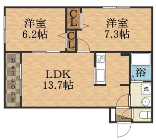 ベルクフルス【3階】の間取り