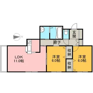 ハーモニー6・7【2階】の間取り