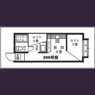 ハイデンス曙【206号室】の間取り
