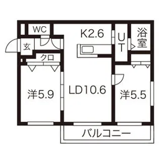 リッツハウス山の手【4階】の間取り