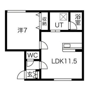 クラージュ平和Ⅱ【2階】の間取り