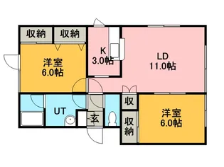 エスポワール富丘【203号室】の間取り