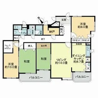 ライオンズマンション山の手第2【0502号室】の間取り