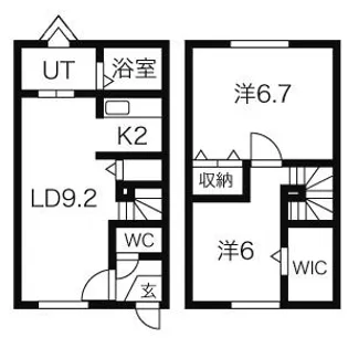 ヒルズ金山【102号室】の間取り