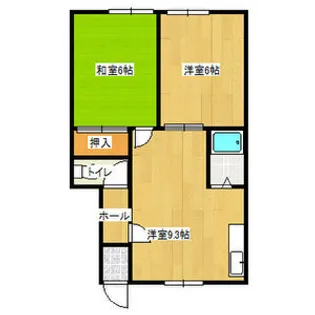 フラワーハイツ【1階】の間取り