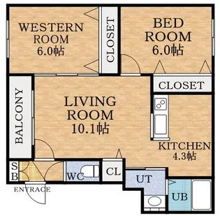 グランメール宮丘公園【4階】の間取り