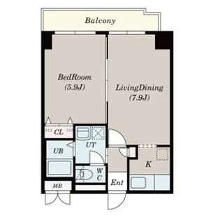 シャトーブラン19【7階】の間取り