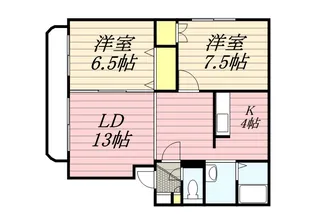 カサグランデ西野【1階】の間取り
