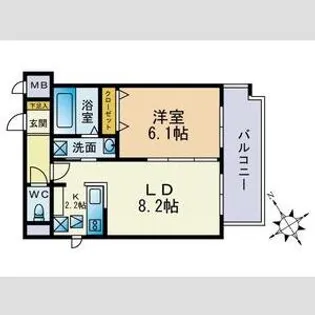 プレシェルト山の手通【4階】の間取り