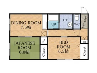 ヒルサイド山の手フラット【2階】の間取り