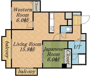 ブリッジ山の手【4階】の間取り