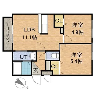 アシルル新川【1階】の間取り