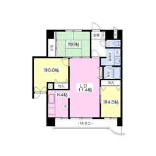 ラ・ヴェルト円山【5階】の間取り