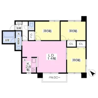 宮丘公園ヒルズ【1階】の間取り