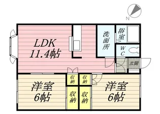 ビューにしの【102号室】の間取り