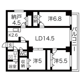 ルーデンスプレイス宮丘弐番館【4階】の間取り