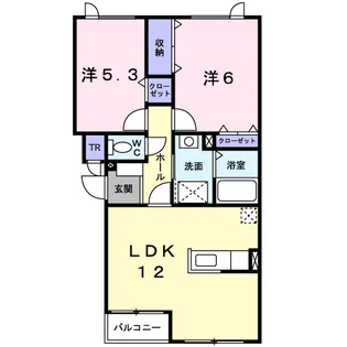 パークコート富丘【1階】の間取り