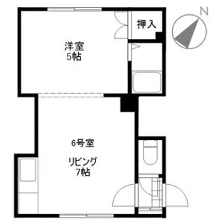 川瀬マンション【6号室】の間取り