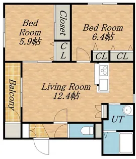 グランピア山の手【202号室】の間取り