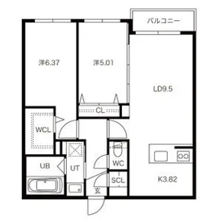 BPRレジデンス二十四軒【5階】の間取り