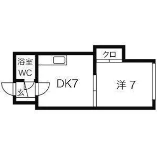 1DKの間取り画像