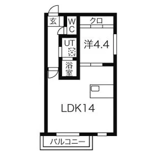 ルーミスト八軒東【4階】の間取り
