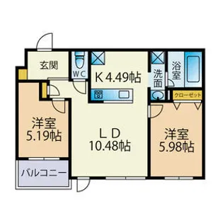 PORTEーBONHEUR【3階】の間取り