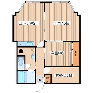 カルチェ・ド・札幌【523号室】の間取り