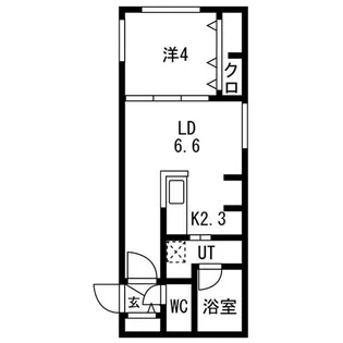 FLANDRE桑園(フランドール桑園)【4階】の間取り