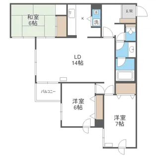 アルファコート山の手Ⅱ【4階】の間取り