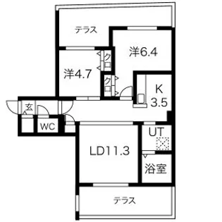 GEレジデンス琴似 仮)GAー琴似2ー7MS A棟【1階】の間取り