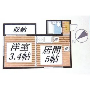 ハイツ八軒A【201号室】の間取り