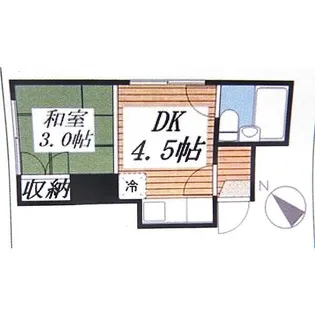 ハイツ八軒A【202号室】の間取り