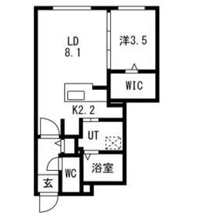 RITZ GRANDE 八軒【103号室】の間取り