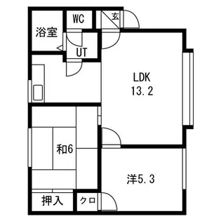 ロイヤルハウス富丘B【202号室】の間取り