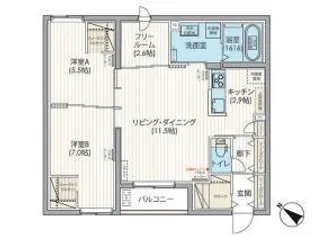 北海道札幌市西区発寒七条11丁目【マンション】の間取り