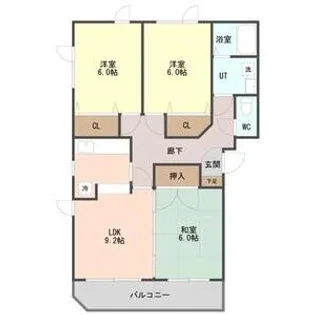 グレープヒル富丘I【304号室】の間取り