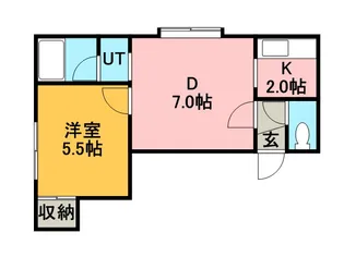 ノーブル新発寒【202号室】の間取り