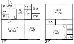 タウンハウス森A【1階】の間取り