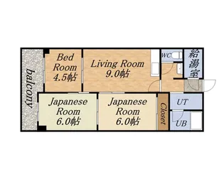 パレスコート【502号室】の間取り