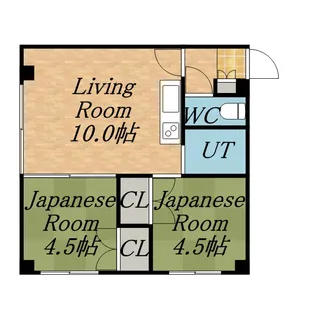 シティハウス月寒【203号室】の間取り
