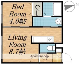 ボンヌ・シャンス【103号室】の間取り