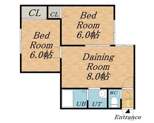 ビッグバーンズマンション白石Ⅱ【202号室】の間取り